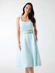 Marciano linen-blend midi dress