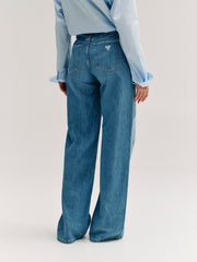 Printed Wide-Leg Jeans