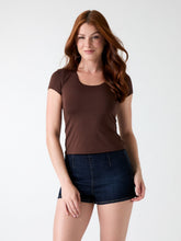 Stretch scoop neck top