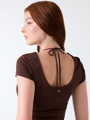 Stretch scoop neck top