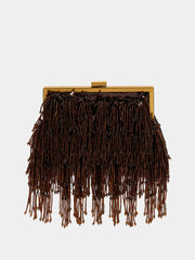 Marciano pearl fringe clutch bag