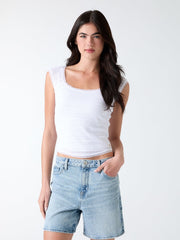 Square neck smocked top