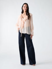Marciano Sheer Ruffled Blouse