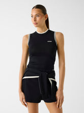 Embroidered logo knit top