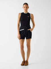 Embroidered logo knit top