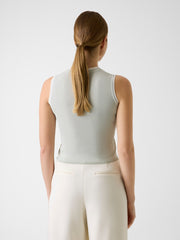 Embroidered logo knit top