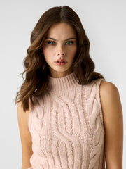 Sleeveless wool-blend sweater