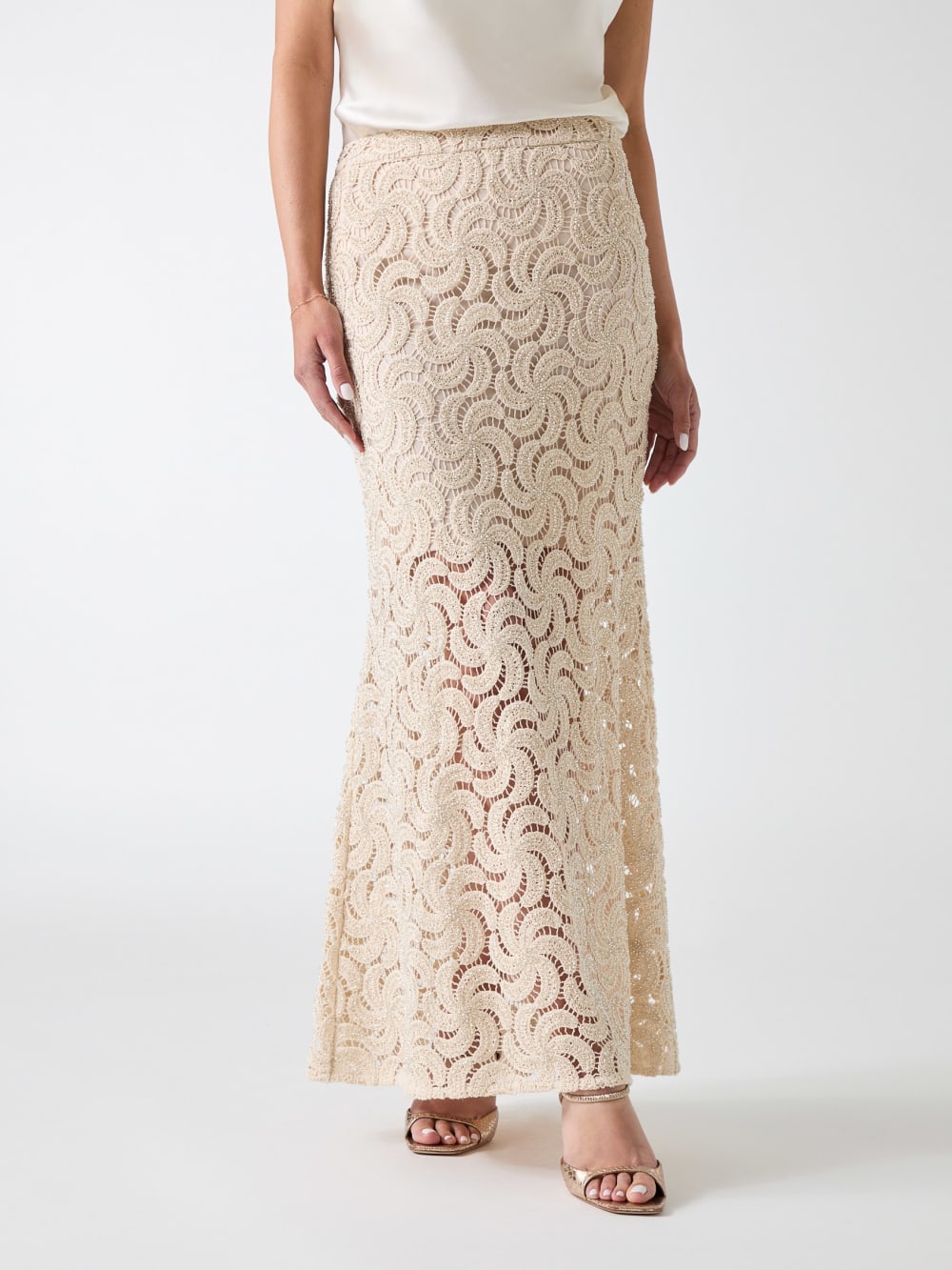Marciano operwork textured skirt