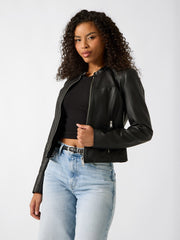 Quattro G Faux-Leather Biker Jacket