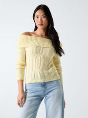 Off-shoulder wool-blend sweater