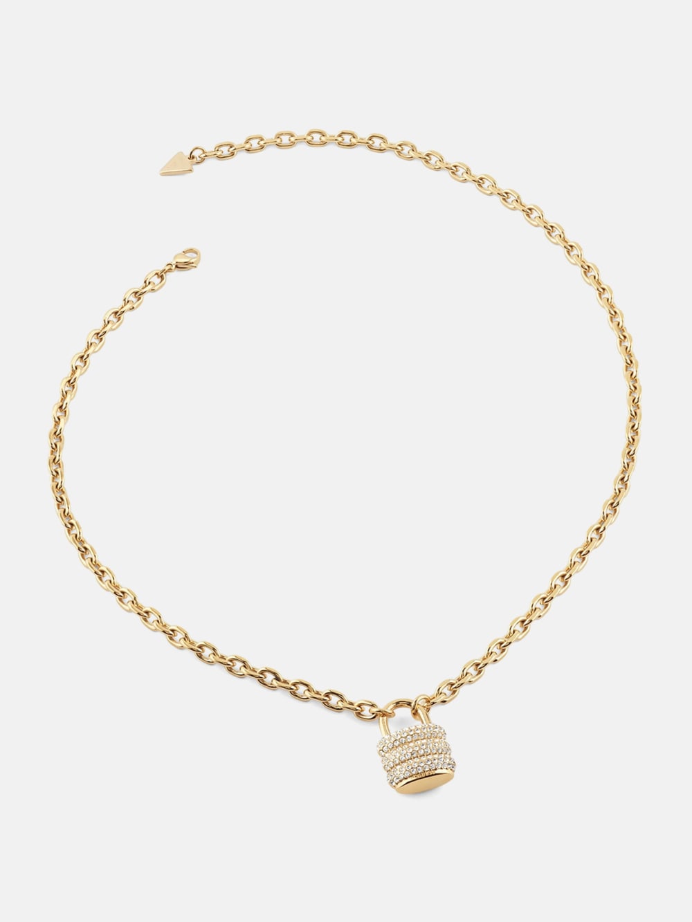 Gold-Tone Pav Padlock Necklace