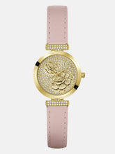 Genuine leather analogue watch 34 mm