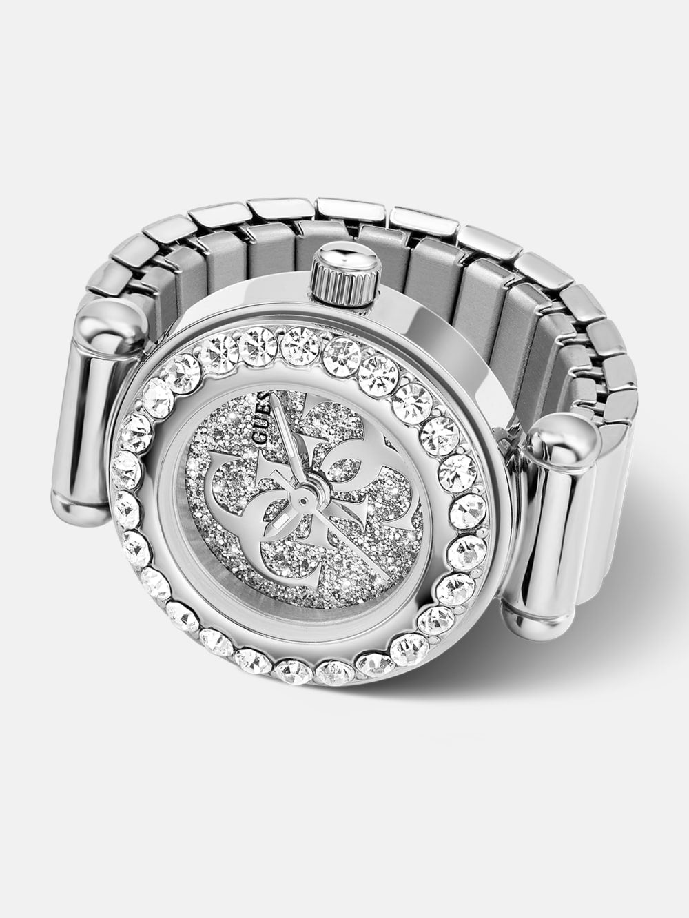 Crystal Stainless steel analogue ring 18 mm