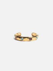 Gold-Tone Multicolor Crystal Bangle