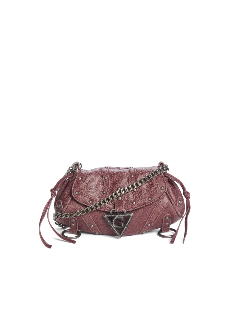 crackled leather mini fashion bag
