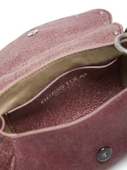 crackled leather mini fashion bag