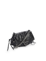 crackled leather mini fashion bag