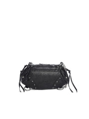 crackled leather mini fashion bag