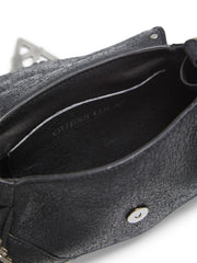 crackled leather mini fashion bag
