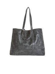 crackle leather tote bag