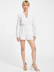 Hazel Embroidered Eyelet Romper