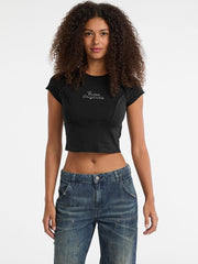 GUESS Originals Eco Raw Edge Rhinestone Tee