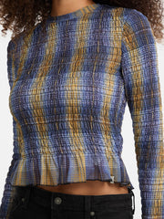 GUESS Originals Eco Smocked Mesh Printed Tee