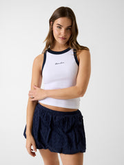 Embroidered logo tank top