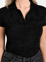 Mona Chenille Crop Polo
