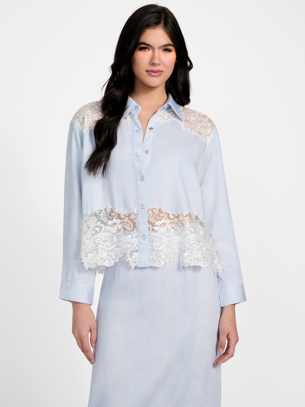 Evie Lace Denim Top