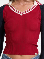 Raglan V-Neck Sweater Top