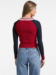 Raglan V-Neck Sweater Top