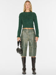 fuzzy crewneck sweater