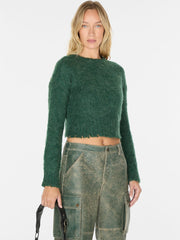 fuzzy crewneck sweater