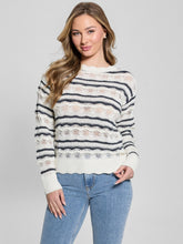 Valerie Striped Open-Knit Sweater