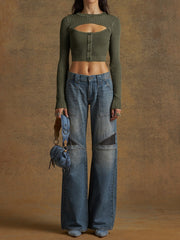 long-sleeve layered sweater top