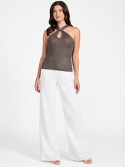 Ella Keyhole Lurex Sweater Top