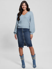 Madeline Textured V-Neck Sweater