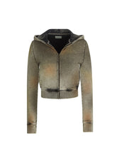 crystal-embellished terry hoodie