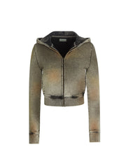 crystal-embellished terry hoodie