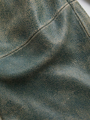 crackled leather cargo pants