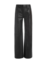 crackled leather pants