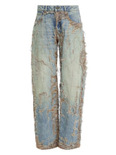baggy burnt jeans