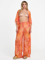 Printed Silk-Blend Chiffon Pants
