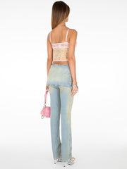 belted mini denim skirt