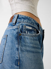 Baggy denim bermuda