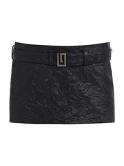 leather mini skirt