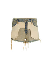 reverse denim short