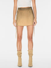 washed suede skirt
