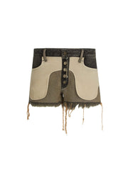 reverse denim short